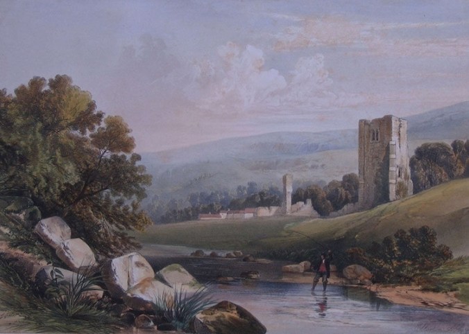 Ellerton Abbey, Yorkshire by William Richardson (*1814-1899) 