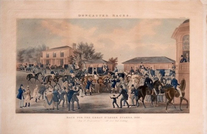 After the St Leger Stakes: All Over but the Settling by James Pollard (1792-1867)